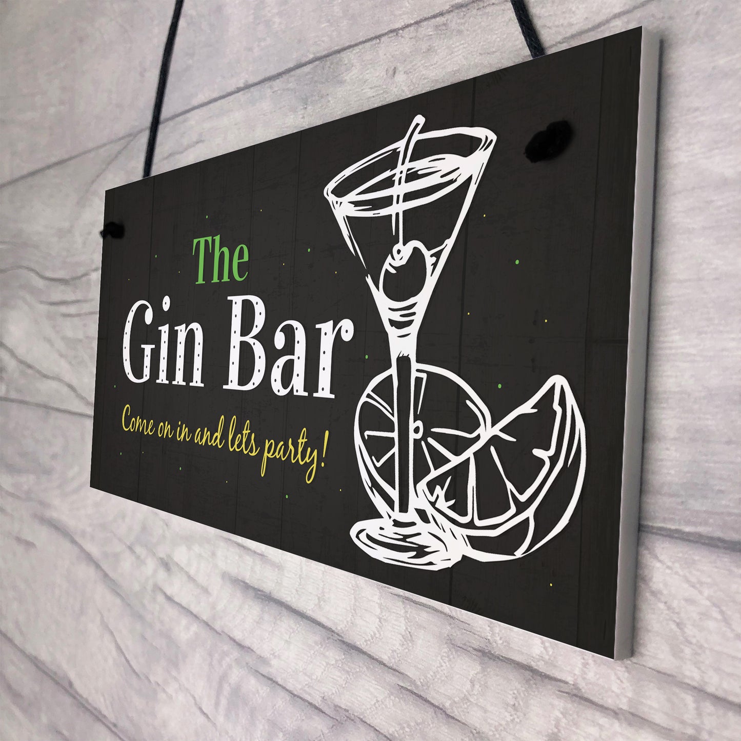 Gin Bar Party Plaque Man Cave Garden Kitchen Pub Bar Sign