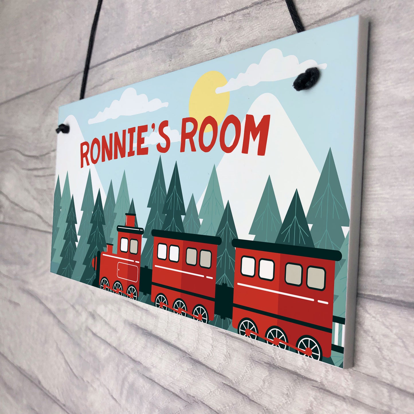 PERSONALISED Bedroom Sign For Boy Train Lover Nursery Sign