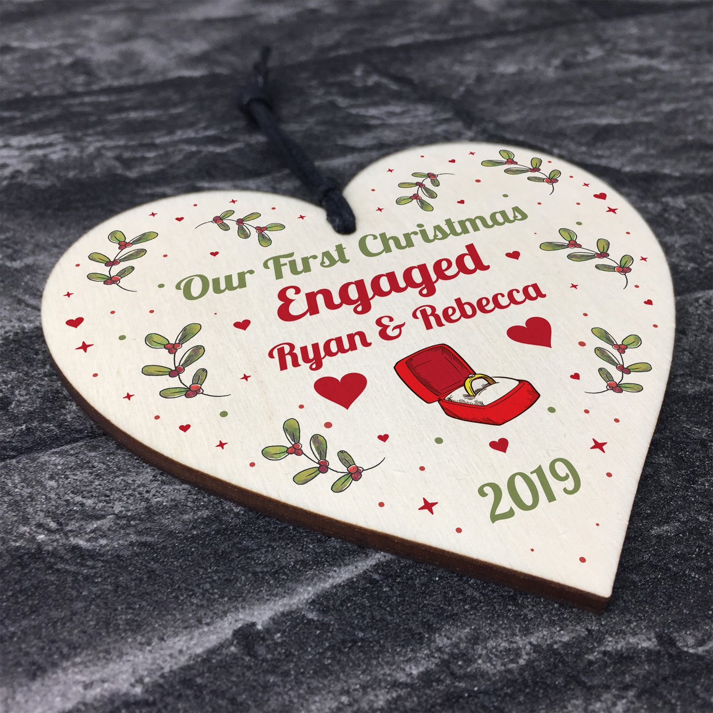 1st Christmas Engaged Personalised Engagement Gift Couple Gift