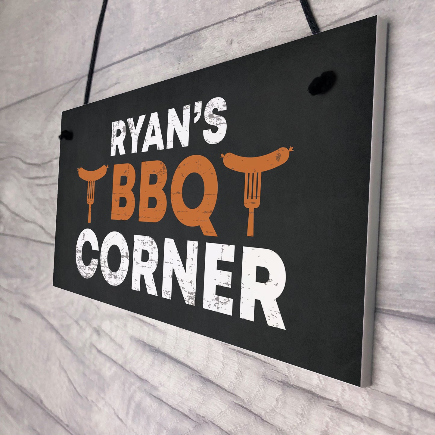 Personalised BBQ Sign BBQ Corner Plaque Hanging Man Cave Sign