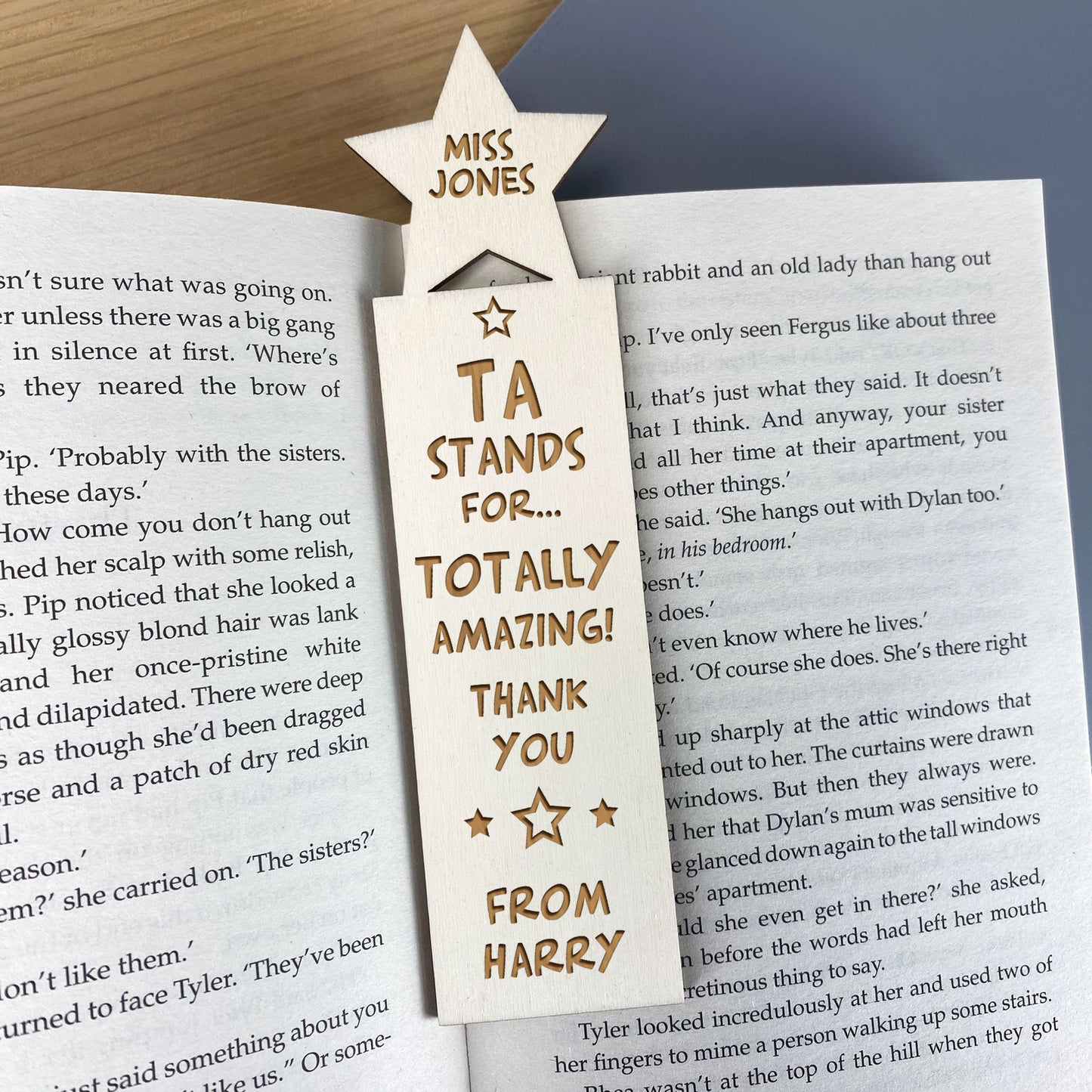 Personalised Thank You Gift For TA Teaching Assistant Bookmark