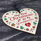 1st Christmas As Grandparents Bauble Wooden Heart Tree Decor