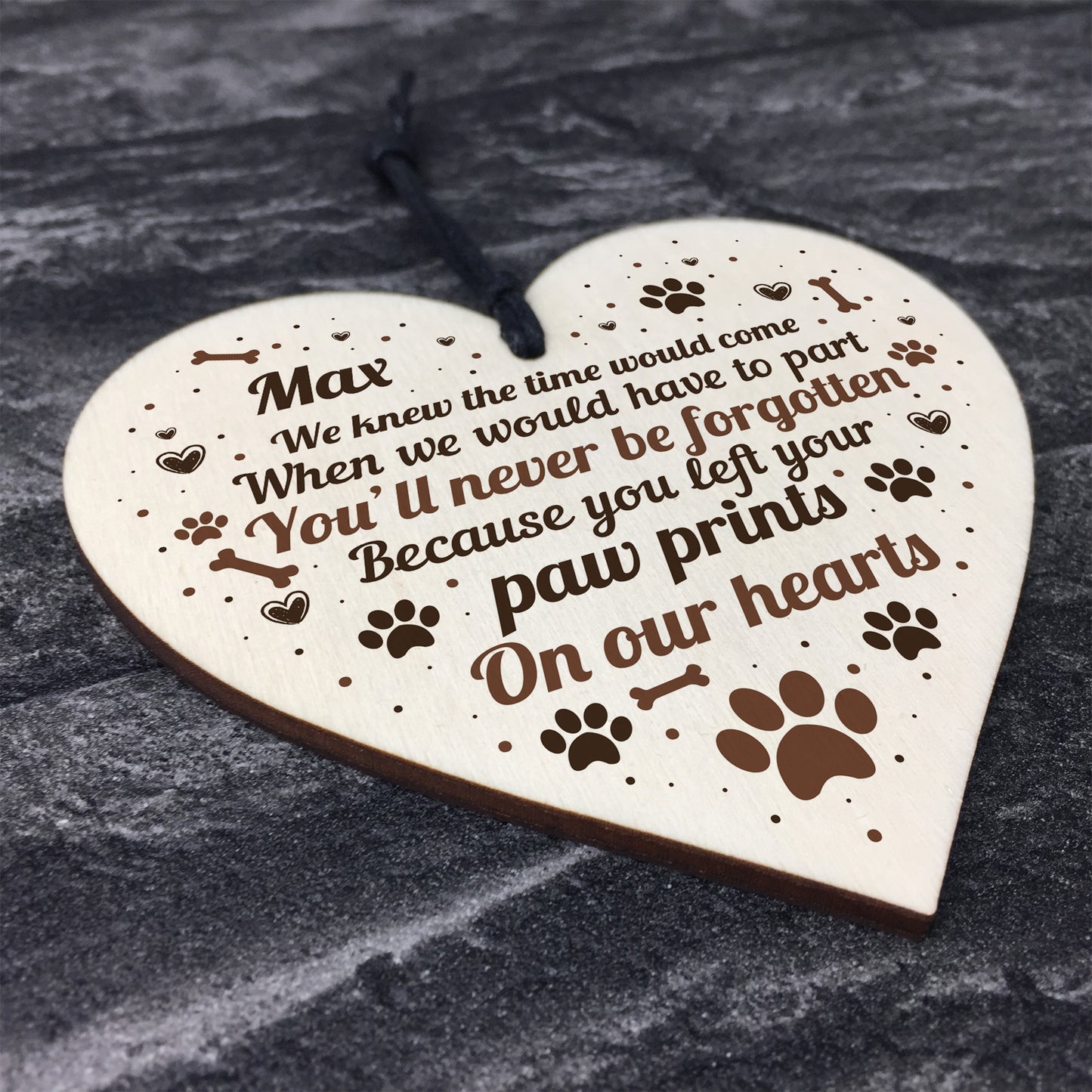 Wood Personalised Dog Sign Pet Memorial Christmas Tree Bauble