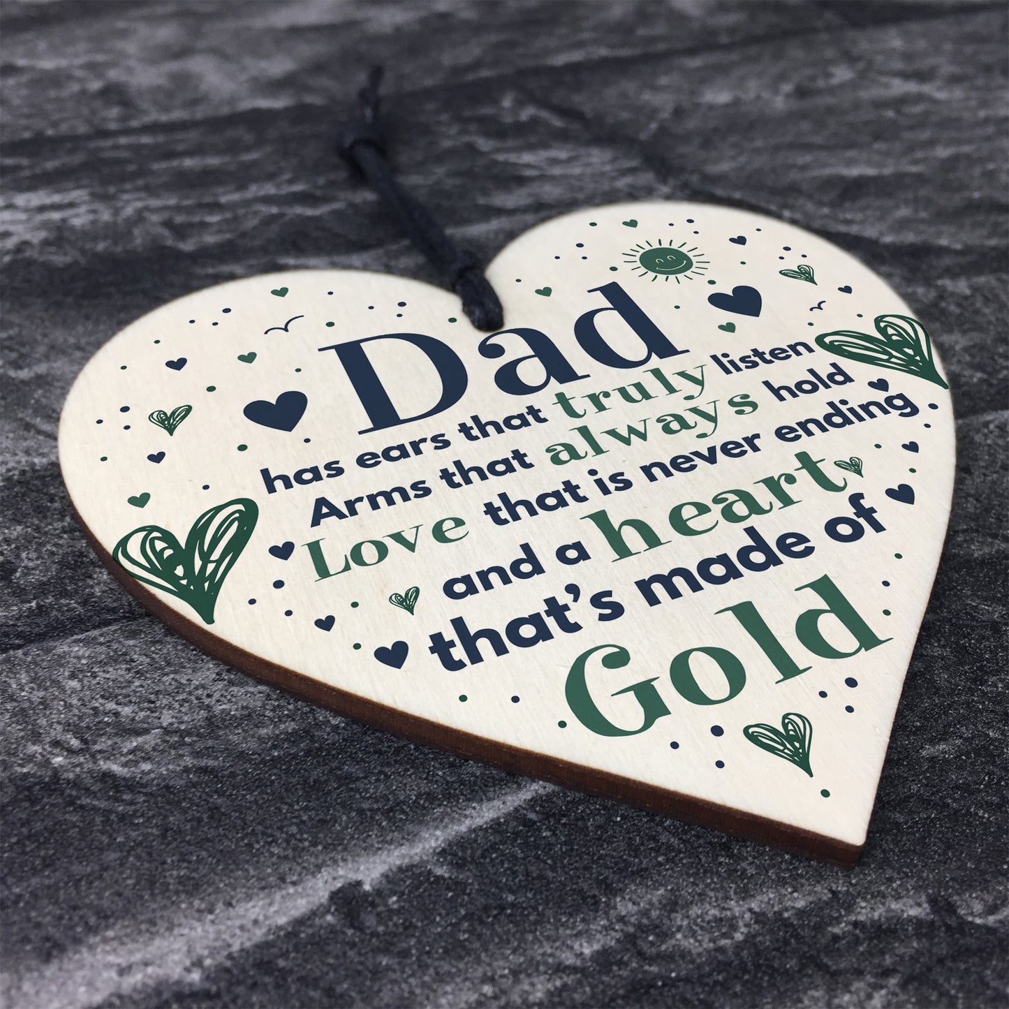 Fathers Day Gift Wooden Heart Gift For Dad Daddy Daugther Gifts