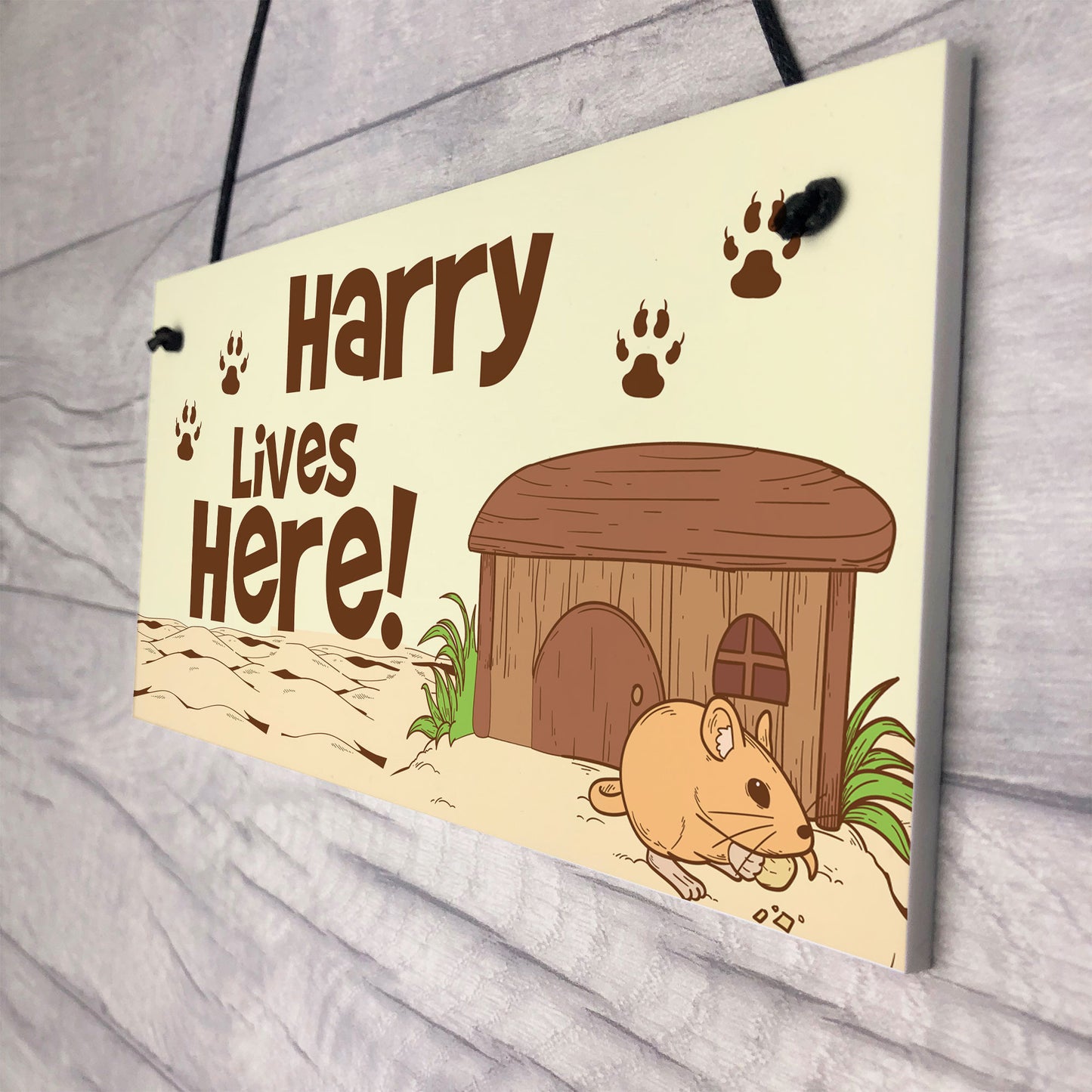 Personalised Hamster Cage Sign Novelty Pet Gifts Animal Lover