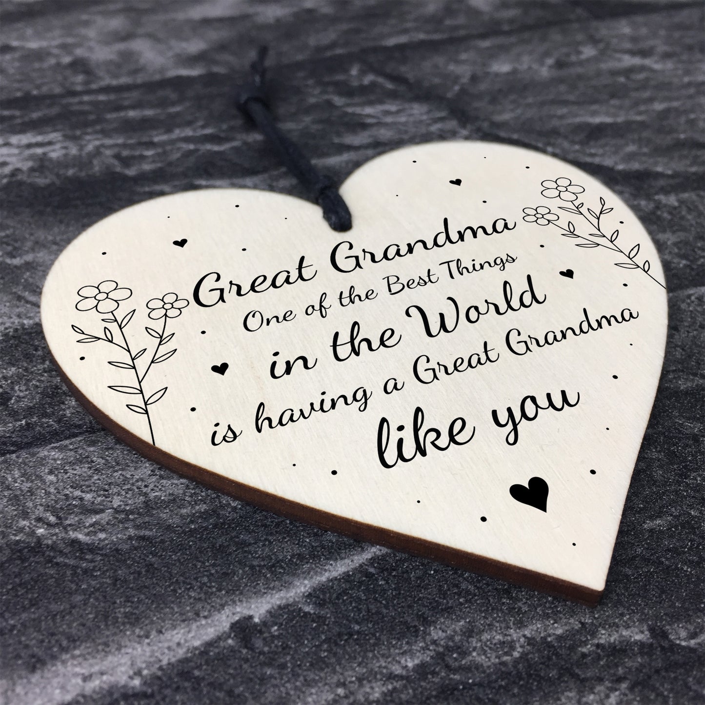 Mothers Day Gift For Great Grandma Wood Heart Thank You Birthday