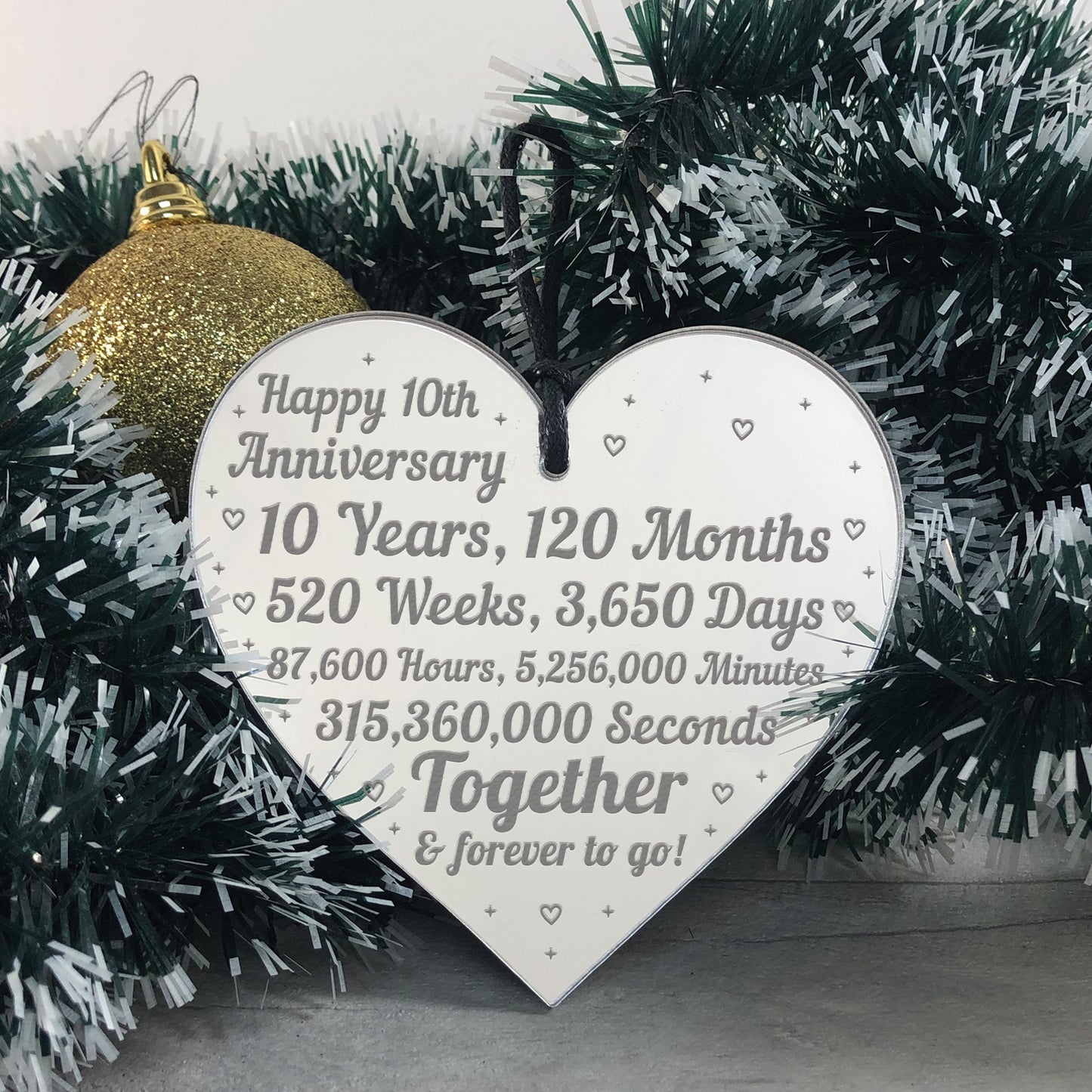 10th Anniversary Gift For Him Her 10th Wedding Anniversary Heart