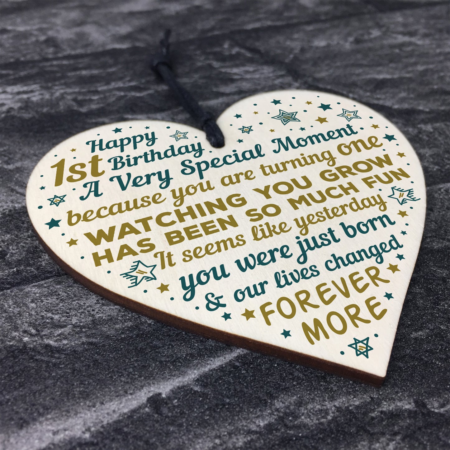 First 1st Birthday Gift Baby Boy Girl Handmade Wood Heart Gifts
