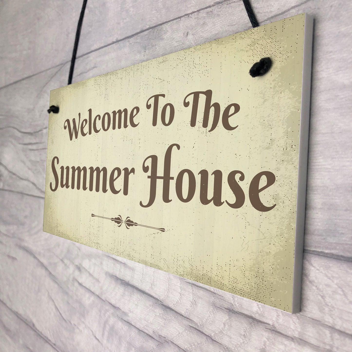 Welcome Summer House Plaque Hanging Shed Garden Sign Decor