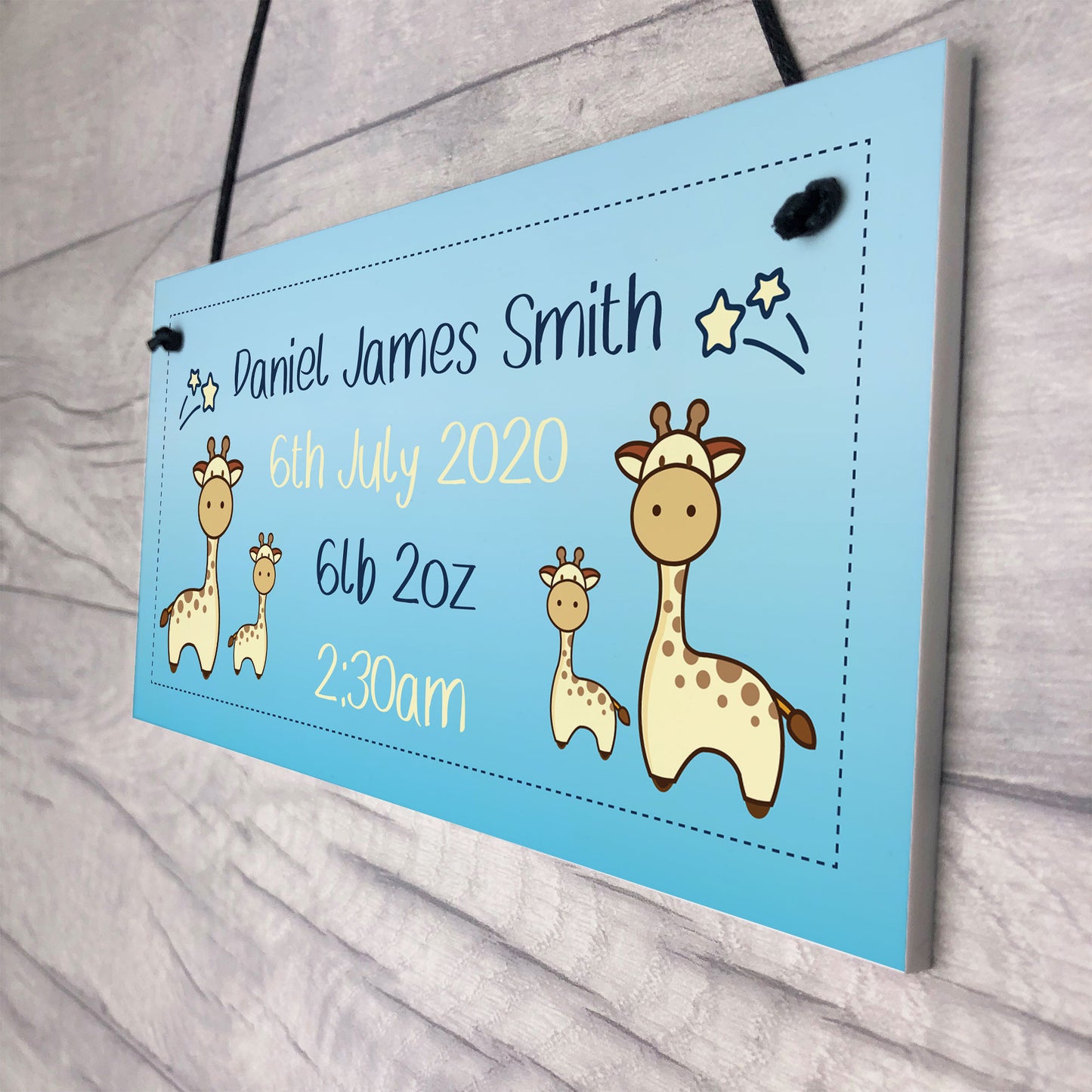 Baby Boy Nursery Sign Birth Details PERSONALISED Baby Gift