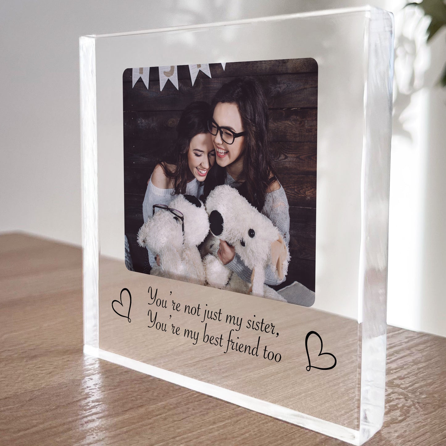 Personalised Sister Plaque Acrylic Photo Block Gifts For Sister