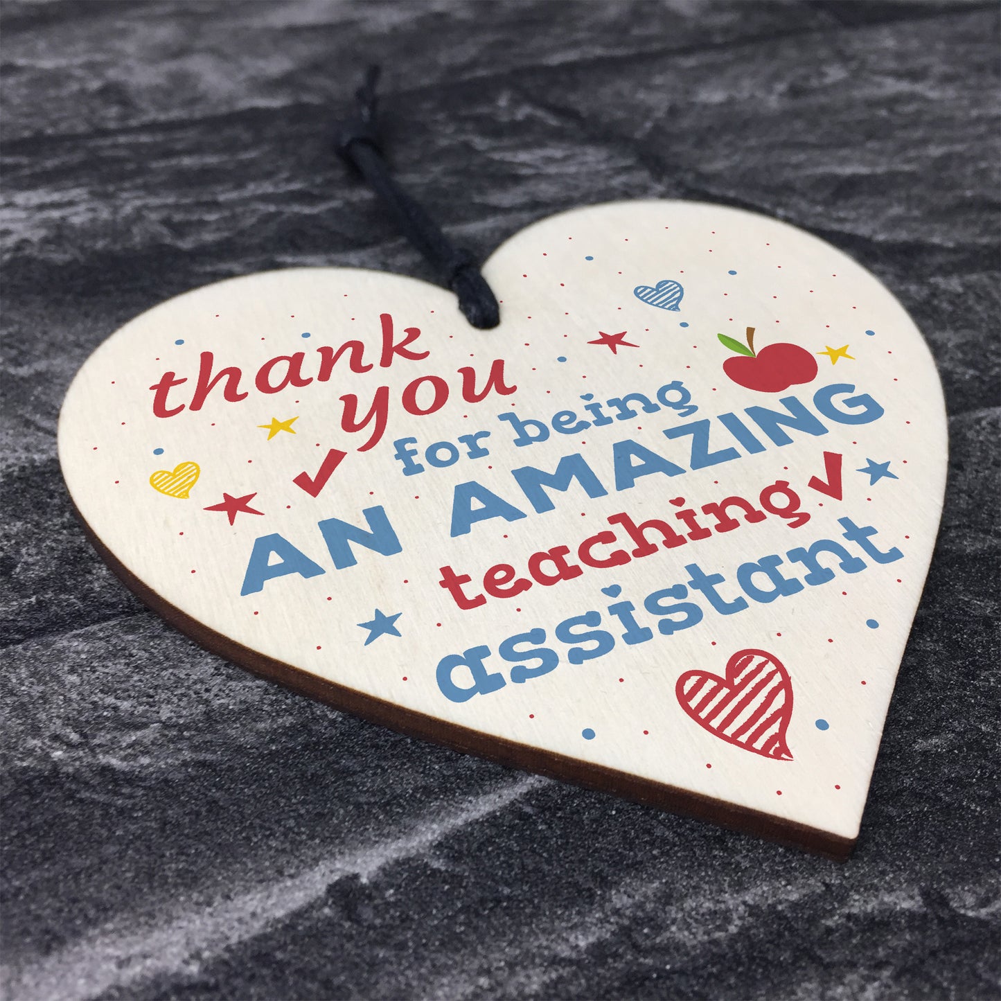 Amazing Teacher Teaching Assistant Leaving Gift Wooden Heart