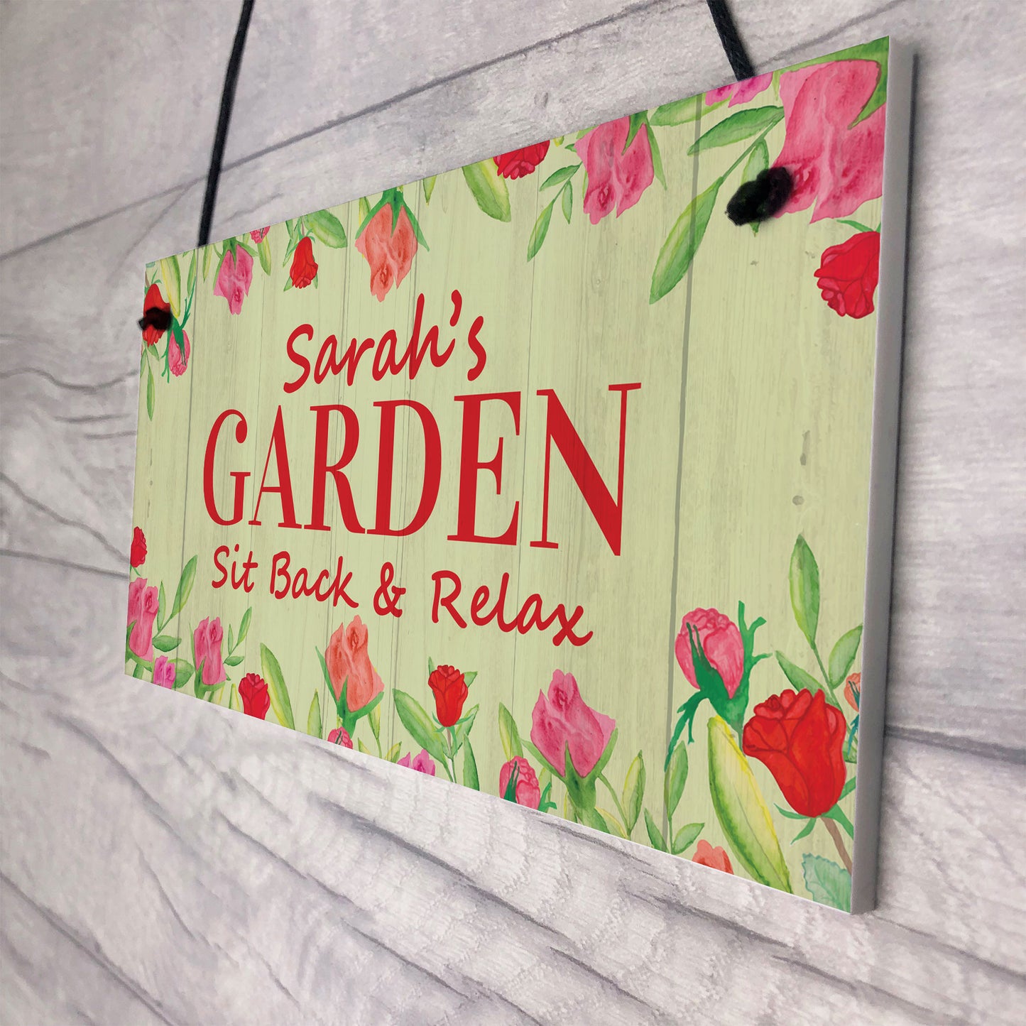 Garden Sign Personalised Hanging Plaque Summer House Decor