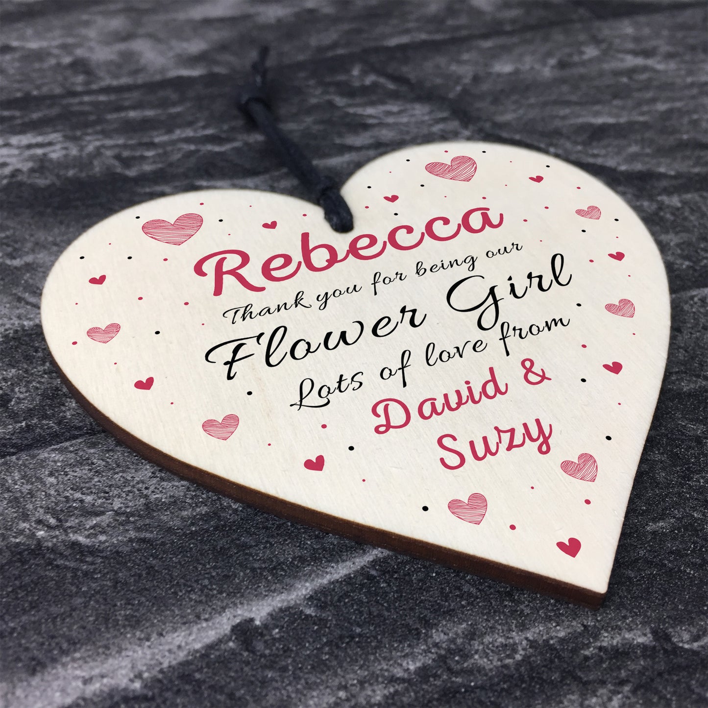 Personalised Thank You Gifts For Flower Girl Plaques Wood Heart